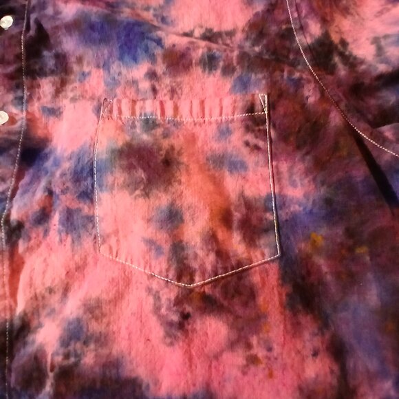 The Purple Nightmare Shirt - Tie Dyed 100% cotton camp shirt - Picture 3 of 4